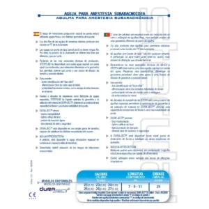 DJECT27 Aguja para anestesia Subaracnoidea 27G 2