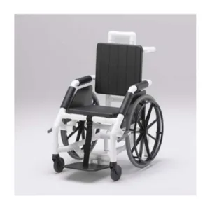 Silla de transporte autopropulsable para resonancia magnética, estructura en resina blanca, ruedas de 24 pulgadas, capacidad 120 kg