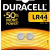 Pila Duracell LR44 empaquetada en blister con 2 unidades, referencia 0385019