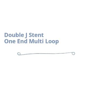 Stent doble J con bucle múltiple en un extremo, C con abrazadera tipo clamp (amarillo).