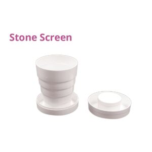 Copa de recolección de cálculos Medpro Stone Screen con pantalla de nylon y tapa de almacenamiento, color marfil