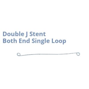Stent doble J con bucle único en ambos extremos, C con abrazadera tipo clamp (amarillo).