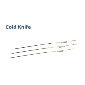 Electrodo de cuchilla fría (Cold Knife) Medpro para coagulación y ablación de tejidos blandos, con vástago doble (doble stem).
