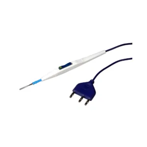 Electrobisturí tipo rocker con cable de 320 cm, conector Valleylab y cuchilla F4046. Caja de 50 unidades.