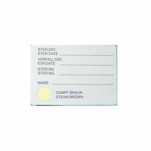 Etiqueta autoadhesiva Martin 40x64mm con indicador de proceso por vapor para contenedores de instrumental médico