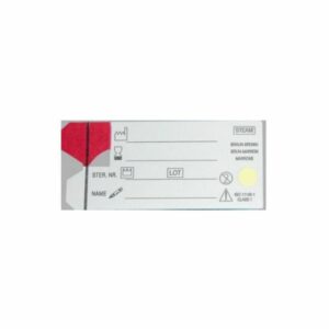 Etiqueta autoadhesiva para contenedores de instrumental Aesculap Braun modelo new model idem JG744 40x67mm con indicador de proceso vapor
