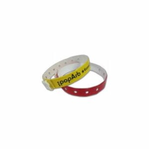 Brazalete de identificación lineal adulto de PVC sin bolsillo, color liso, medida 300mm, código de impresión por calor