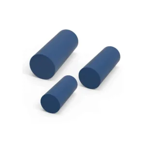 Cojín cilíndrico acolchado recubierto en piel sintética de 150 mm de diámetro y 500 mm de altura para soporte ergonómico en terapias y rehabilitación