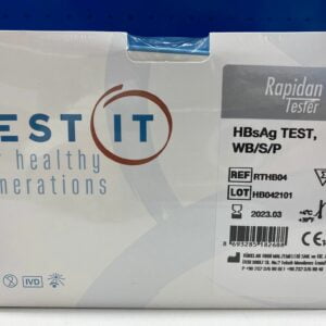 Test hepatitis B HBsAg caja 40 unidades, formato S/S/P-CE, para diagnóstico inmunocromatografico