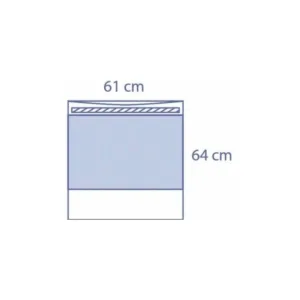 Funda para casete de rayos X de 61x64 cm con revestimiento retirable, polietileno transparente, presentación de 48 unidades