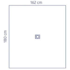 Paño fenestrado estéril con film de incisión Invisishield Clear ECMO Drape – 162 x 180 cm, fenestración 11 x 13 cm y film de incisión de 7 cm (Ref. IDE1080)