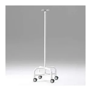 Portasueros RM compatible con ruedas con freno, estructura en resina blanca y altura regulable para entornos de resonancia magnetica