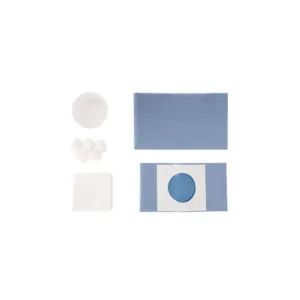 Set de curas con paño fenestrado adhesivo y recipiente plástico 150 ml para procedimientos quirúrgicos
