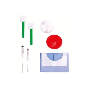 Set de anestesia estéril con paño fenestrado, jeringas luer-lock y agujas 18G 23G para procedimientos quirúrgicos