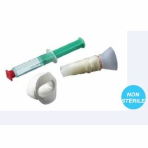 Kit adulto  de Funda sonda de ecógrafo transesofagica estéril, de Poliuretano, sin latex,  con protección  premontada Y dosificador. Medidas de 4,5cm reduce a 2,5x122cm.