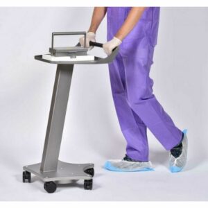 Carro móvil Manubox de acero inoxidable 304L para transporte seguro de portajeringas y radiofármacos en medicina nuclear