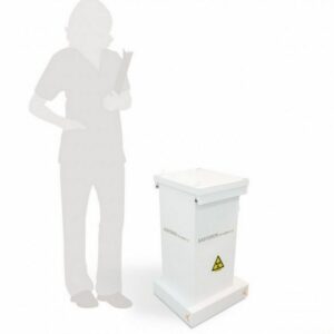 EasyDROP. Papelera blindada. El contenedor de residuos Easydrop proporciona un almacenamiento seguro y cómodo de residuos radiactivos. Para los servicios de Medicina Nuclear y radiología.