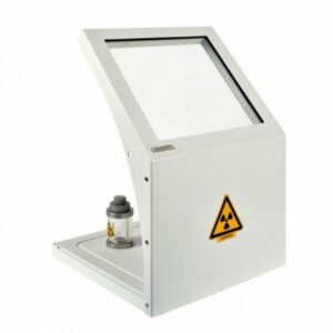 Ventana de visualización inclinada blindada HBI con gran área de visibilidad para protección de profesionales de Medicina Nuclear