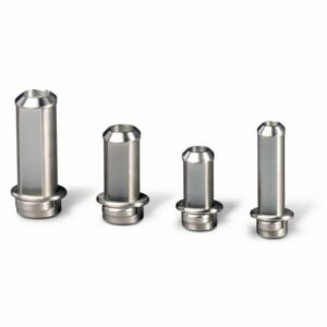 Protector de jeringa Mediclic con blindaje de tungsteno de 5 mm y vidrio de plomo de 9 mm, diseñado para medicina nuclear y radiofarmacéuticos de alta energía.