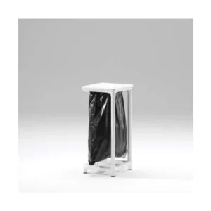 Colector de residuos MS 120 estructura resina blanca con tapa amortiguada y horquillas antideslizante