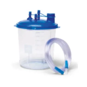 Recipiente MED-RIGID de 3 litros con tubo de aspiración de 6 mm y 3,0 metros para colección de fluidos quirúrgicos