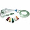 Mascarilla traqueotomía tipo Venturi con tubo de flujo seguro y kit de adaptadores de colores para diferentes concentraciones de oxígeno, adulto