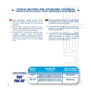 PAC Portajeringas reutilizables para puncion con aguja fina 2