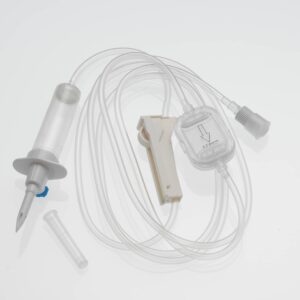 Equipo infusion oncologica ambar translucido con filtro uv y filtro plano 0.2 micras, largo 150 cm, entrada aire y luerlock movil