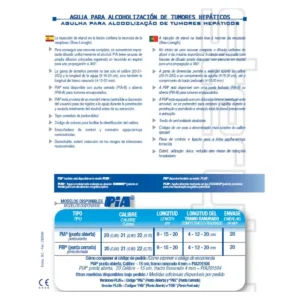 PIA22 Aguja para Alcoholizacion de Tumores Hepaticos 22G 2