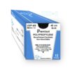 Sutura PREMISUT PRIME de polipropileno monofilamento color azul con aguja 1/2 circulo punta triangular corte inverso cuerpo cuadrado 16 mm USP 4/0
