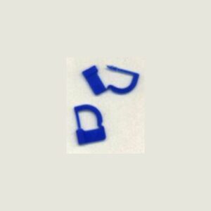 Precinto plástico azul para la garantía de cierre de contenedores de instrumental compatible de la marca Aesculap 40x27mm
