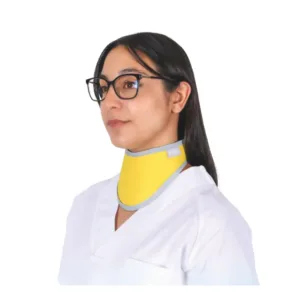 Protector tiroideo RX51600 con cierre frontal velcro, disponible en 0.35 mm Pb y 0.50 mm Pb, diseño anatomico y transpirable para proteccion radiologica