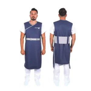 Delantal frontal y posterior plomado con velcro para proteccion radiologica, modelo RX63900, 0.25-0.50 mm Pb, con hombreras acolchadas y cinturon lumbar