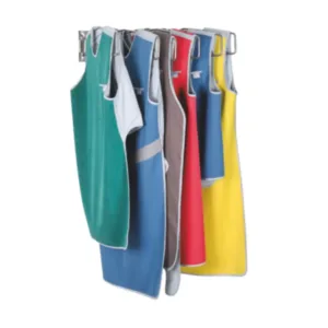 Soporte mural de acero inoxidable para delantales plomados con perchas orientables, modelo RXPD00