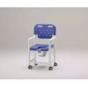Silla de ducha inoxidable con asiento ergonómico y respaldo monobloque, color blanco, resistente hasta 150 kg
