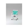 Silla de ruedas multifunción para ducha y WC con estructura de resina blanca, respaldo Textilene, ruedas con freno y capacidad de 150 kg