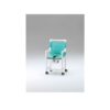 Silla de ruedas multifunción para ducha y WC con asiento blando y respaldo Textilene, incluye bacinilla y ruedas con freno