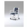 Silla sanitaria XXL con estructura de resina blanca, capacidad 200 kg, ruedas dobles con freno y apoyabrazos removible
