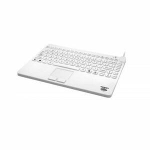 Teclado médico blanco Slim Cool Plus con touchpad ergonómico y panel táctil sellado, lavable y desinfectable para entornos hospitalarios