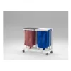 Colector de residuos Jumbo sencillo con tapa amortiguada, estructura de resina blanca y ruedas dobles con freno, incluye funda Sunsure con cremallera