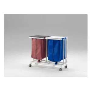 Colector de residuos Jumbo sencillo con tapa amortiguada, estructura de resina blanca y ruedas dobles con freno, incluye funda Sunsure con cremallera