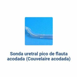 Sonda cateter couvelaire acodada sin balon de polivinilo para drenaje uretral, medidas CH-04 a CH-30, largo 390mm, punta semiabierta atraumatica, esteril por oxide de etileno, un solo uso, marcado CE