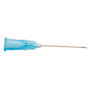 Aguja hipodérmica estéril Terumo Agani 23G x 1" (0,6 x 25 mm) azul ISO 6009 – Ref. AN*2325R1 | Caja de 100 uds.
