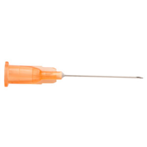 Aguja hipodérmica Terumo Agani™ 25G x 5/8" (0,5 x 16 mm) estéril – Ref. AN*2516R1, cubo naranja ISO 6009 | Caja de 100 uds.