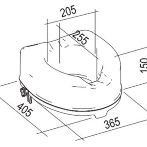 Alza de Inodoro con Sistema de Fijación Lateral – Altura 15 cm, Carga Máxima 225 kg – GIMA (Ref. 27740)