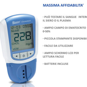 Analizador de Colesterol MISSION® Cholesterol Meter – Perfil Lipídico 3 en 1 (CHOL, HDL, TRIG) para Diagnóstico en el Punto de Atención | GIMA Ref. 23932
