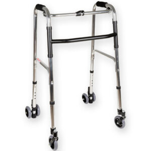Andador con 4 ruedas y freno en ruedas traseras GIMA | Plegable, altura regulable 83-93 cm, carga 100 kg | Ref. 43130