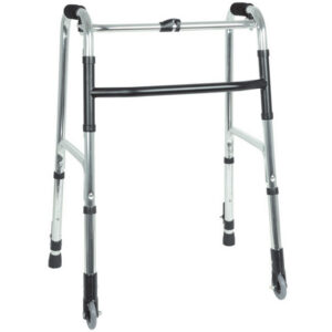 Andador de aluminio plegable con 2 ruedas internas GIMA | Altura regulable 80-90 cm, carga 100 kg | Ref. 43129