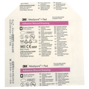 Apósito adhesivo 3M Medipore™ + Pad 5 x 7 cm (Ref. 3562E) – Caja de 50 unidades
