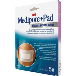 Apósito adhesivo estéril 3M Medipore™ + Pad 10 x 10 cm (Ref. 3566NP) – Caja de 5 unidades